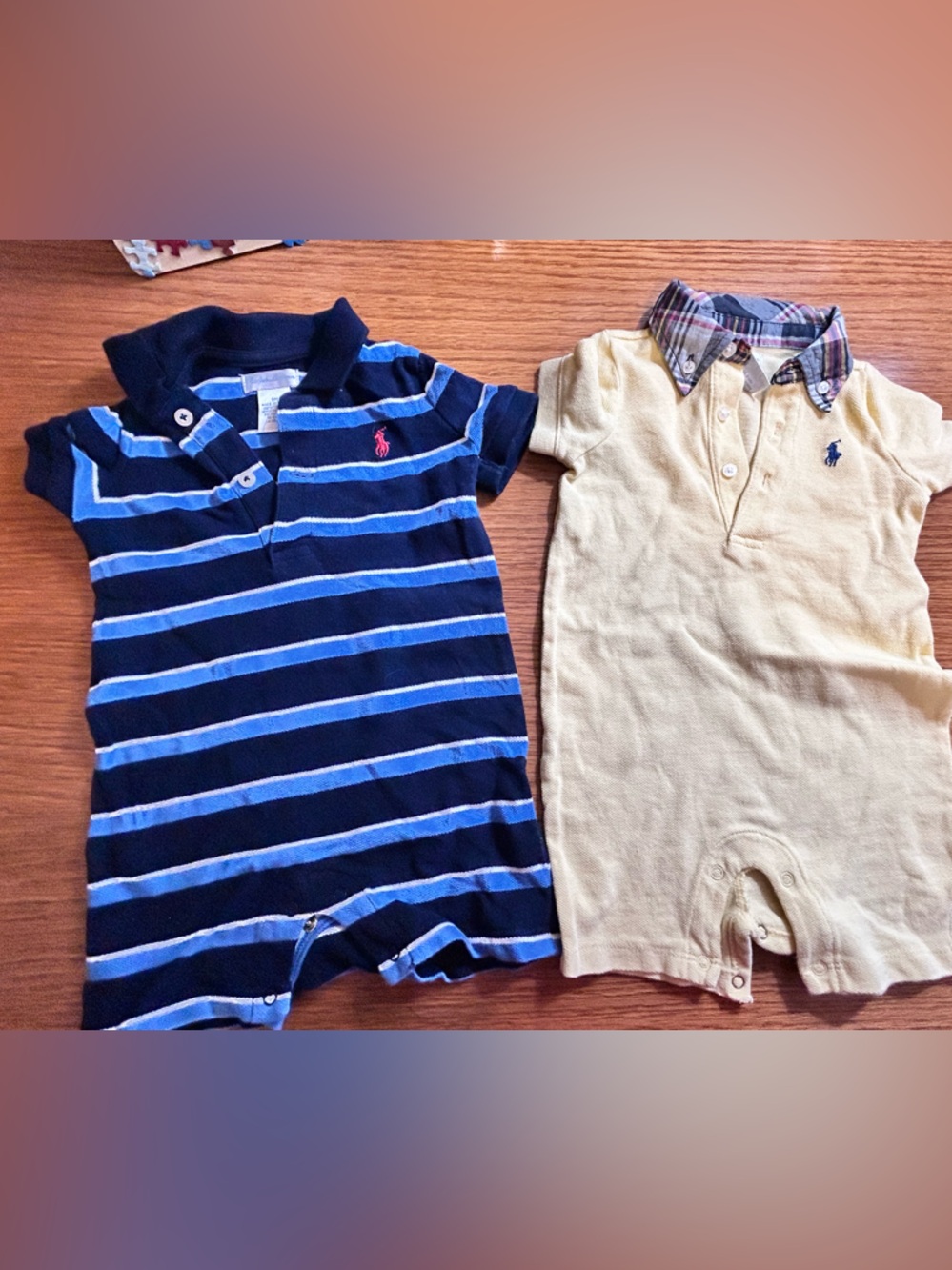 EUC: set of 2  Ralph Lauren Boys Polo one piece outfits